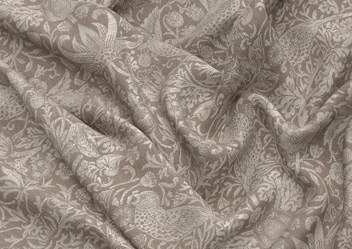 William Morris At Home Strawberry Thief, Woven Limestone - Roman Blind - Image 4